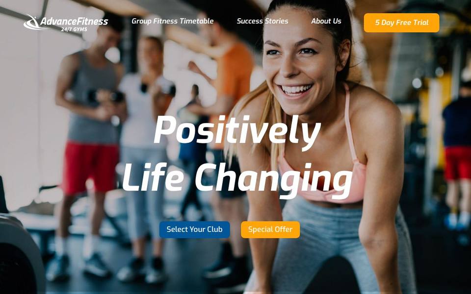 Advance Fitness Sunbury website