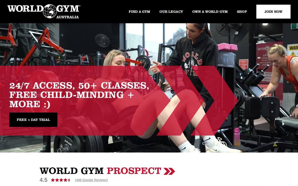 World Gym Prospect website