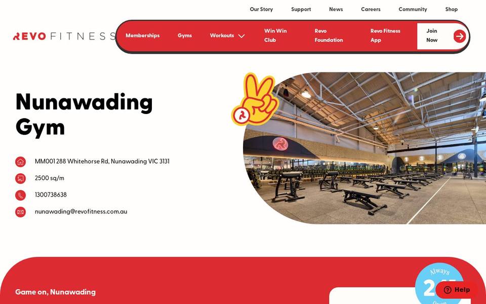Revo Fitness Nunawading website