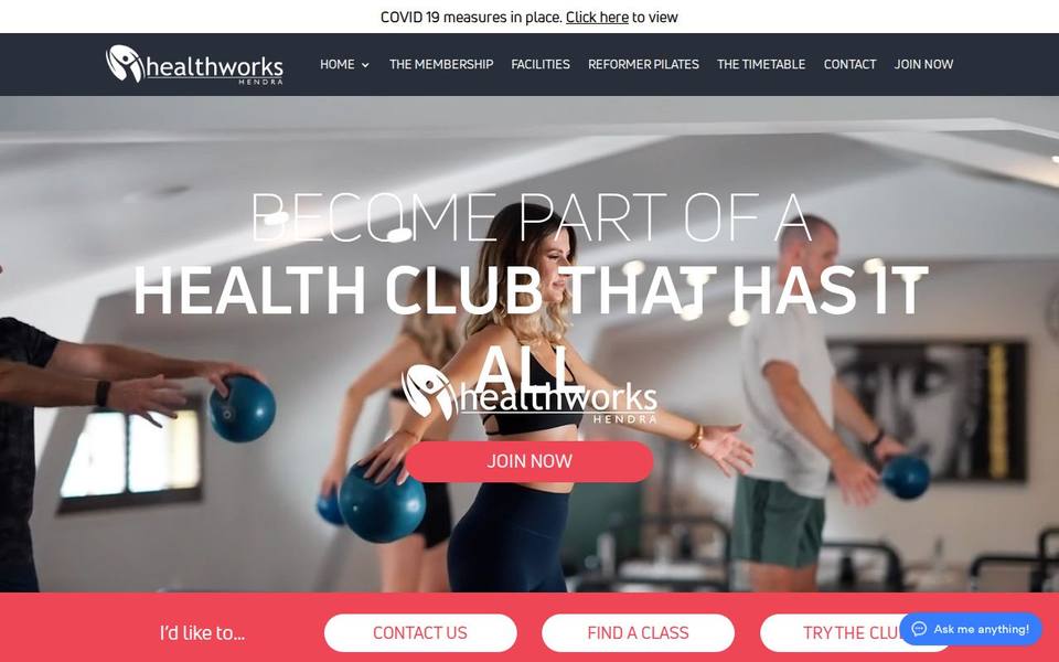 Healthworks Hendra website