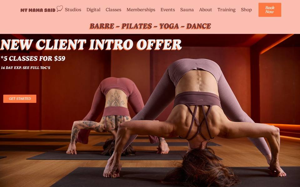My Mama Said - PILATES, BARRE, YOGA website