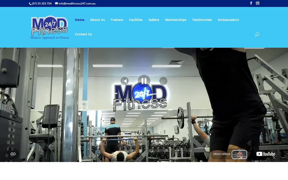 MOD Fitness 24/7 website