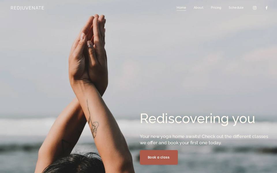 Redjuvenate Yoga Home website