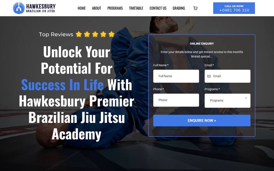 Hawkesbury Brazilian Jiu Jitsu website