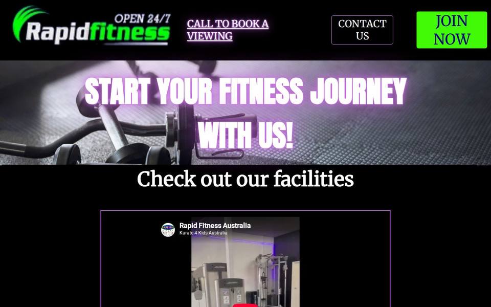 Rapid Fitness website