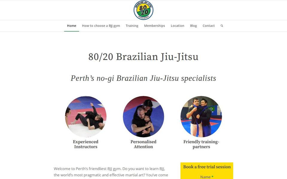 80/20 Brazilian Jiu-Jitsu website