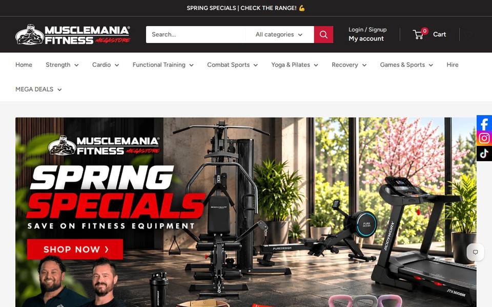 Musclemania Gym and Fitness Equipment Megastore website