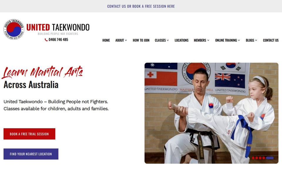United Taekwondo Bradbury website