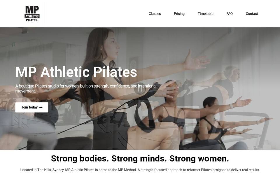 MP Athletic Pilates website