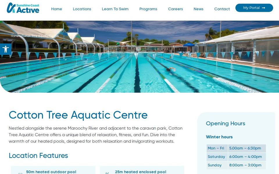 Cotton Tree Aquatic Centre website