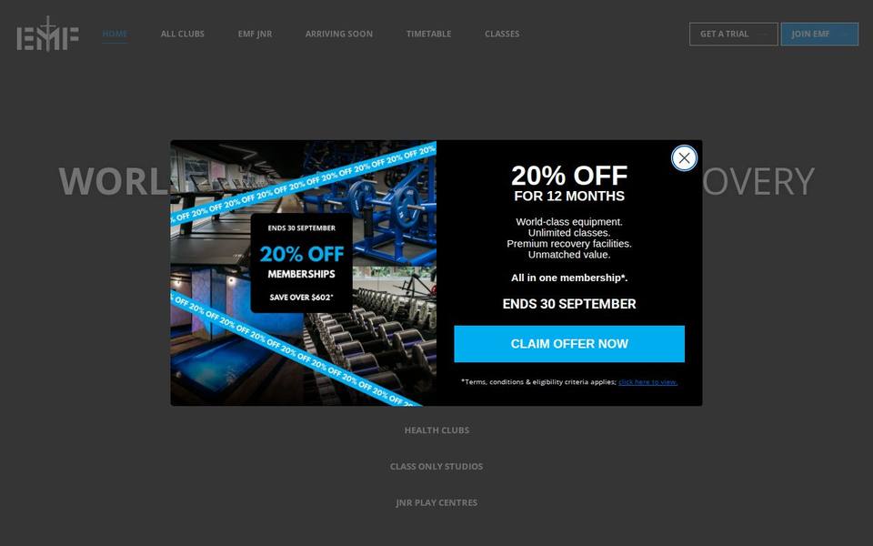 EMF Fitness and Recovery Yarrabilba website