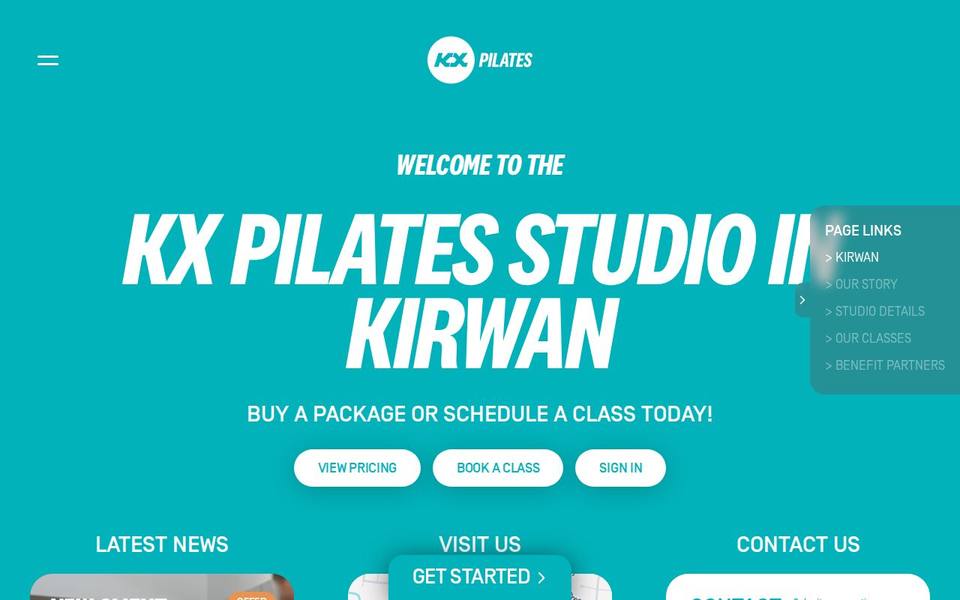 KX Pilates Kirwan website
