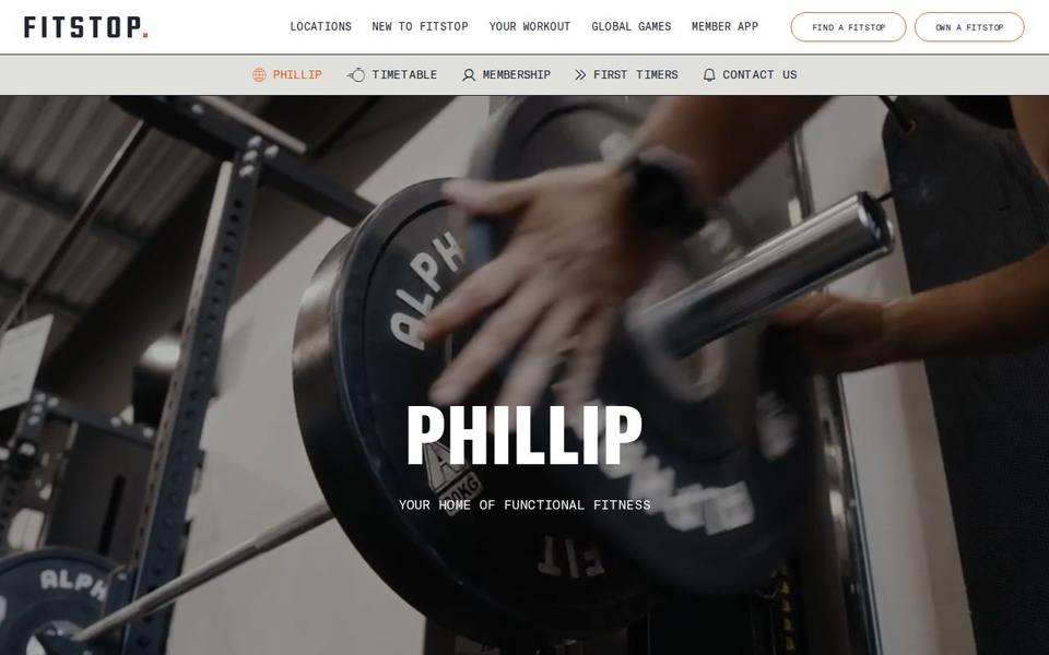 Fitstop Phillip website