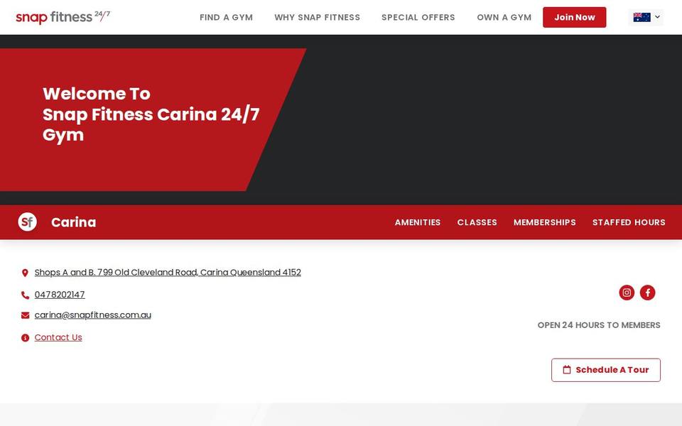 Snap Fitness Carina website