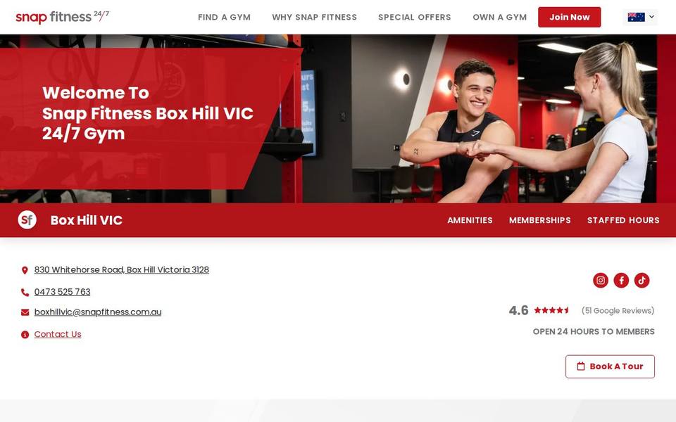 Snap Fitness Box Hill website