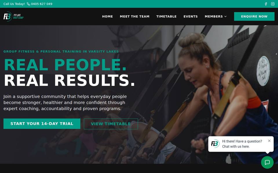 Fit Life Boot Camp website
