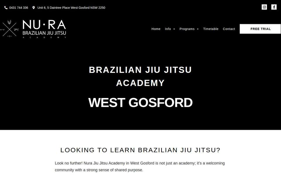 Nura Jiu Jitsu Academy website