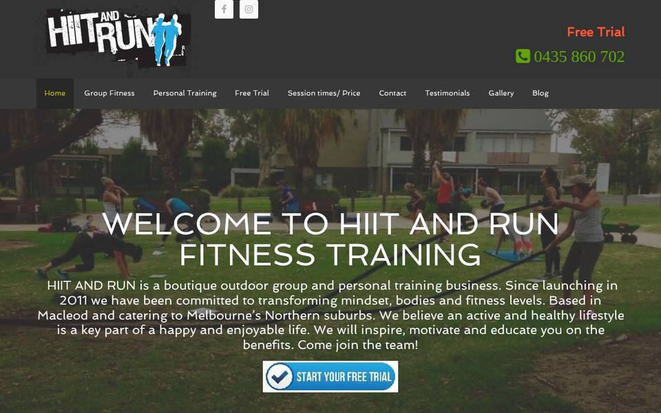 HIIT and RUN website