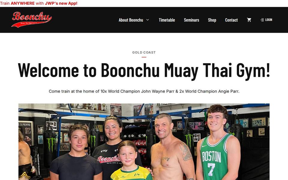 Boonchu International Muay Thai Gym website