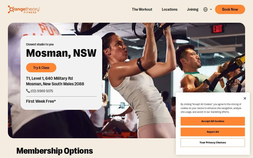 Orangetheory Fitness Mosman website