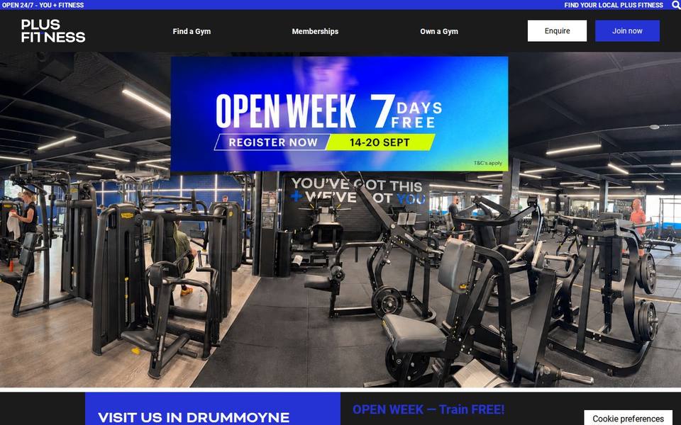 Plus Fitness Drummoyne website
