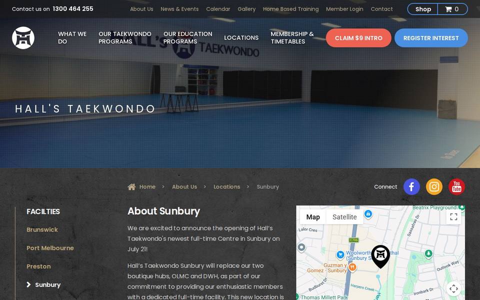Hall's Taekwondo Tullamarine Sunbury website