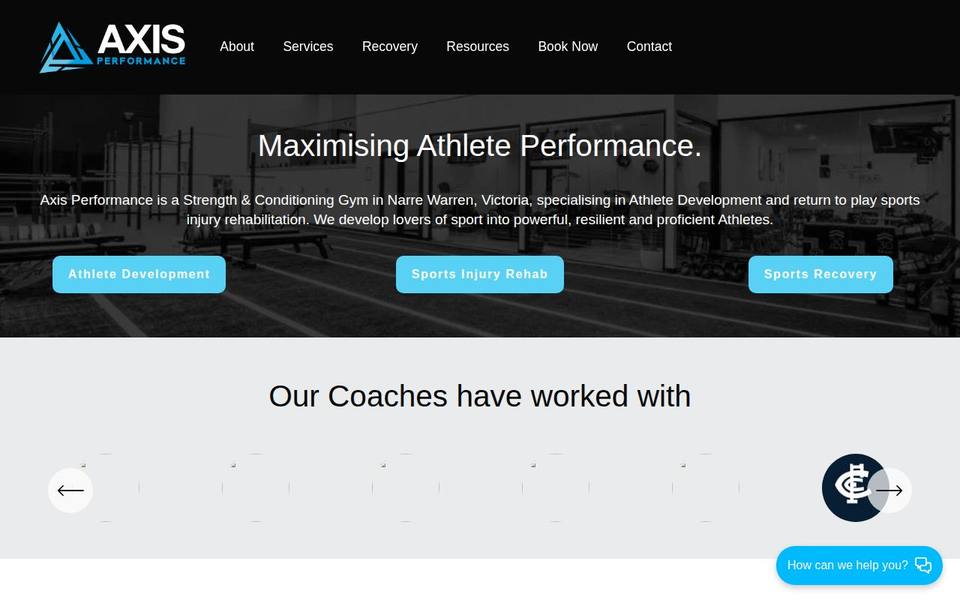 Axis Performance website