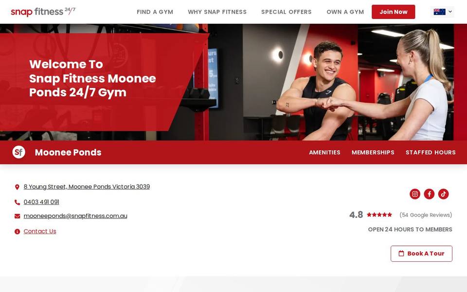 Snap Fitness Moonee Ponds website