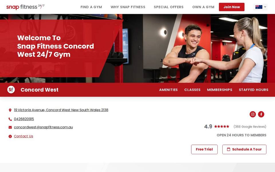 Snap Fitness Concord West website