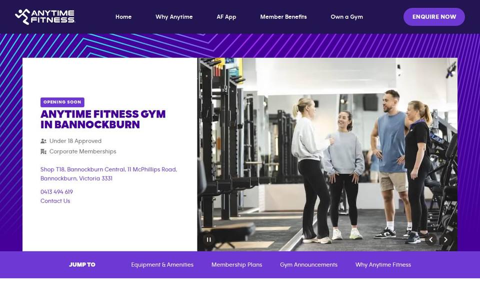 Anytime Fitness Bannockburn website