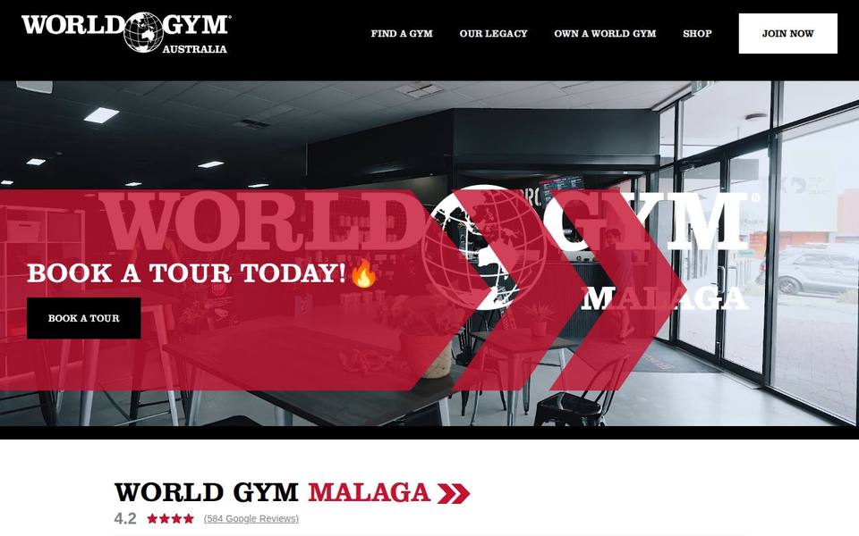 World Gym Malaga 24/7 website