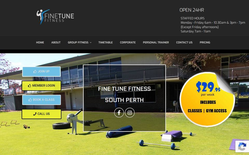 Fine Tune Fitness website