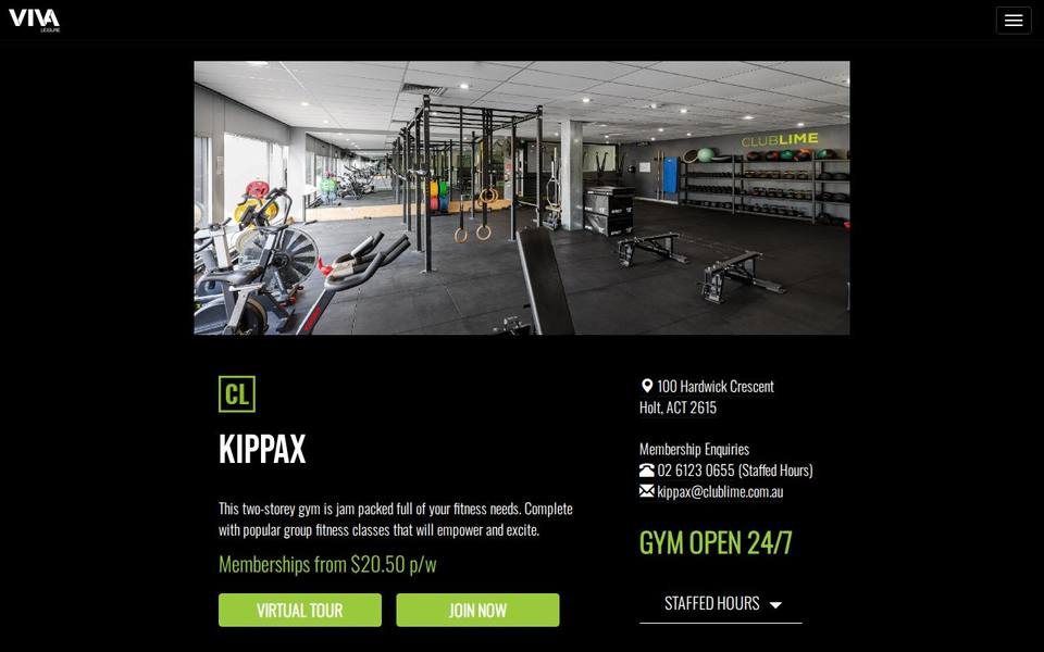 Club Lime Kippax website