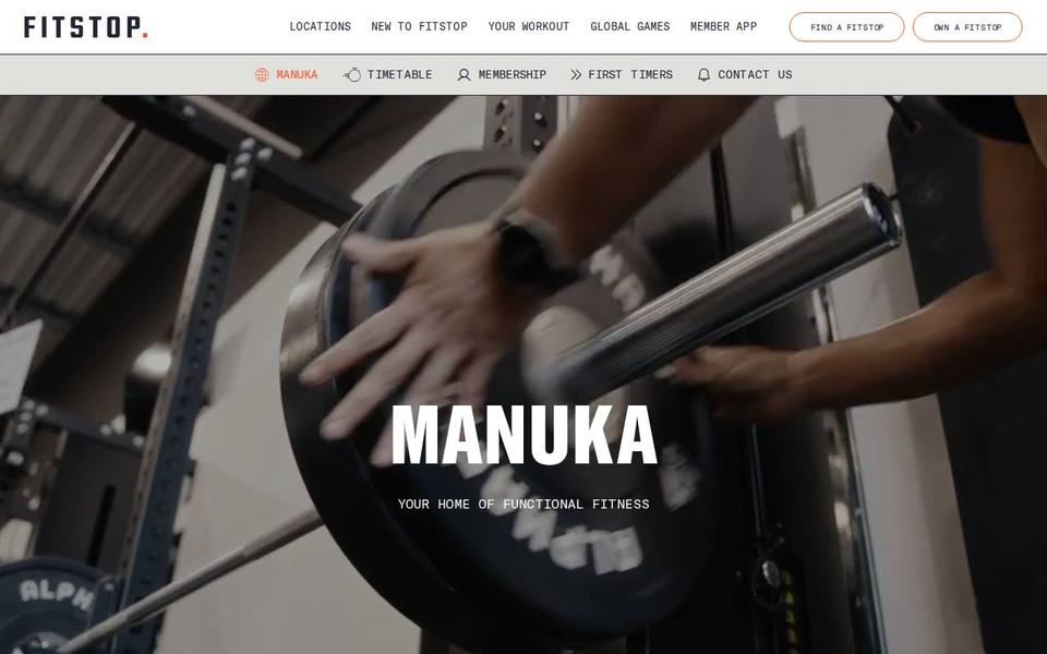 Fitstop Manuka website