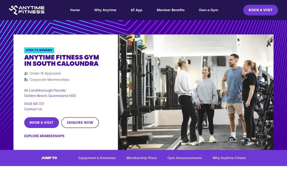 Anytime Fitness South Caloundra website