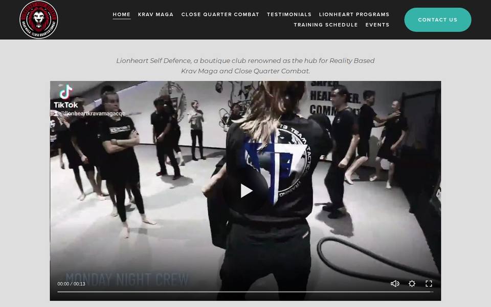 Lionheart Krav Maga and Close Quarter Combat website