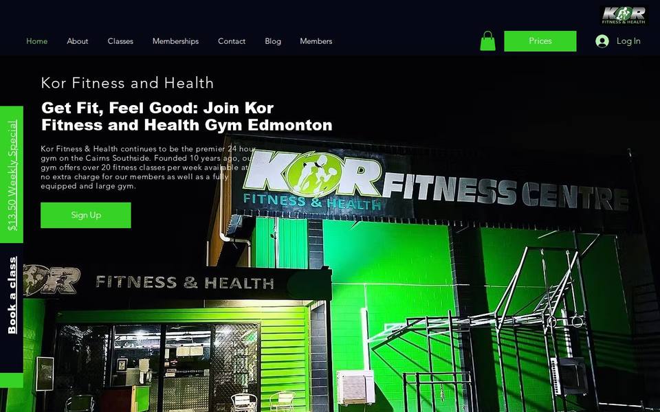 Kor Fitness and Health website