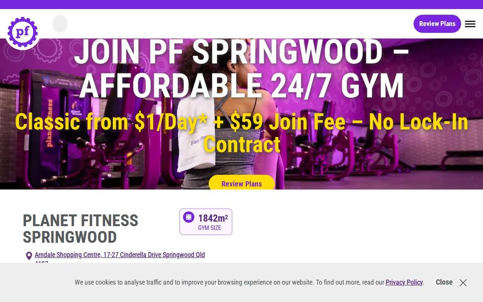 Planet Fitness Springwood website