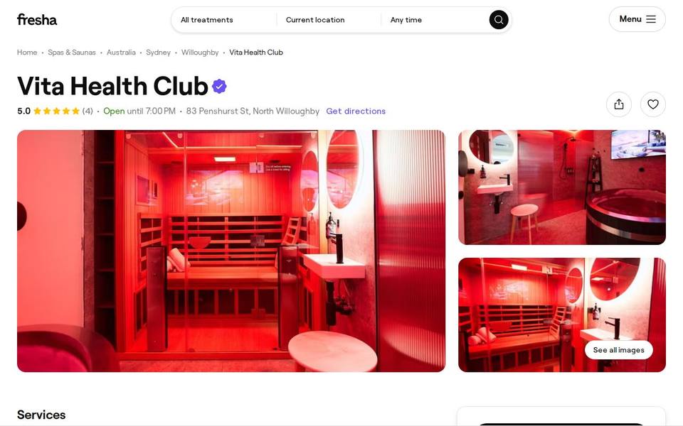 Vita Health Club website