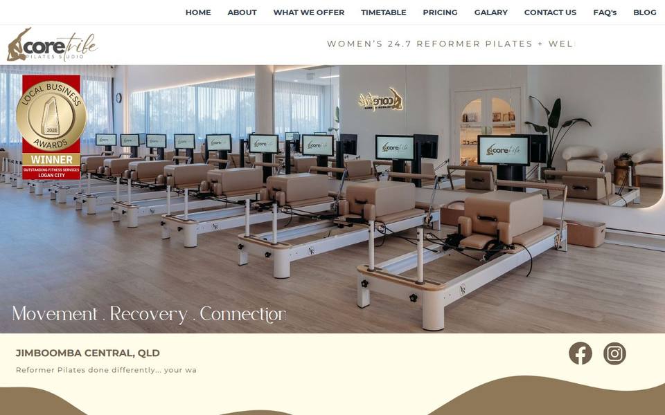 Core Tribe Pilates website