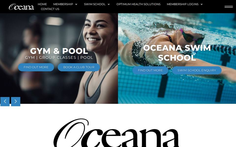 Oceana Aquatic & Fitness website
