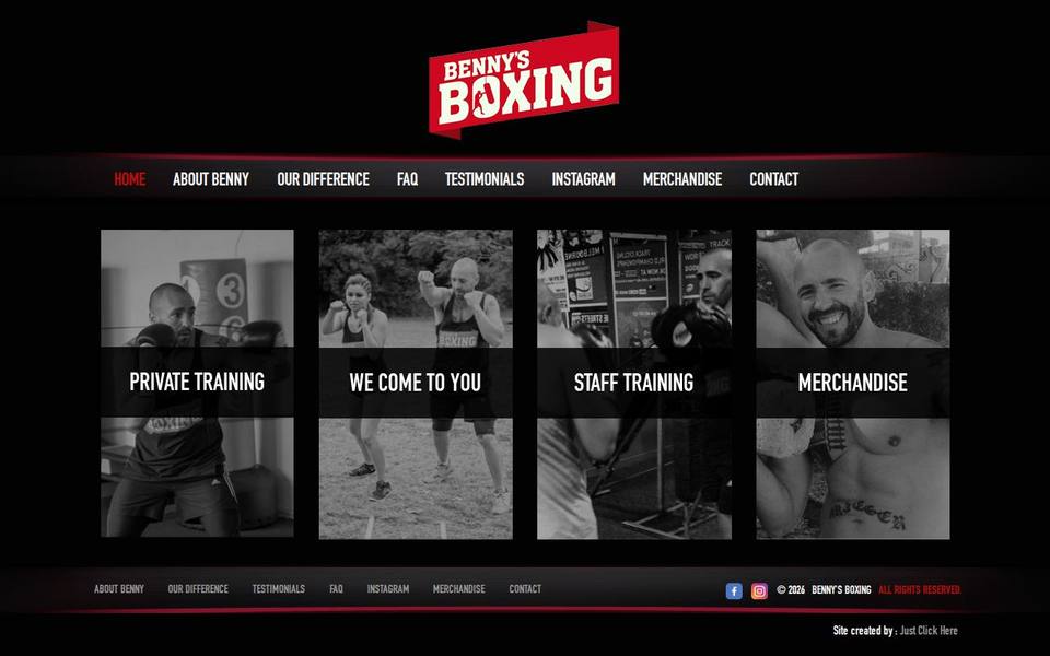 Bennys Boxing website