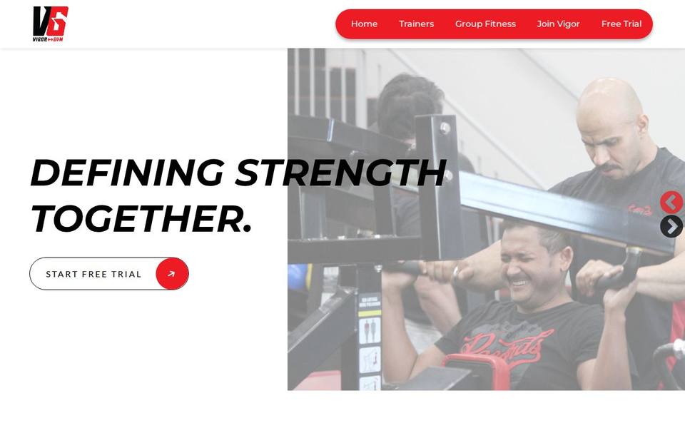 Vigor Gym website