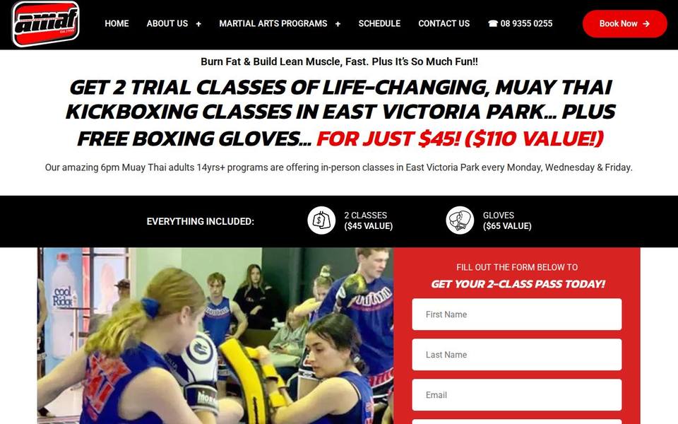 AMAF Thai Boxing Gym website