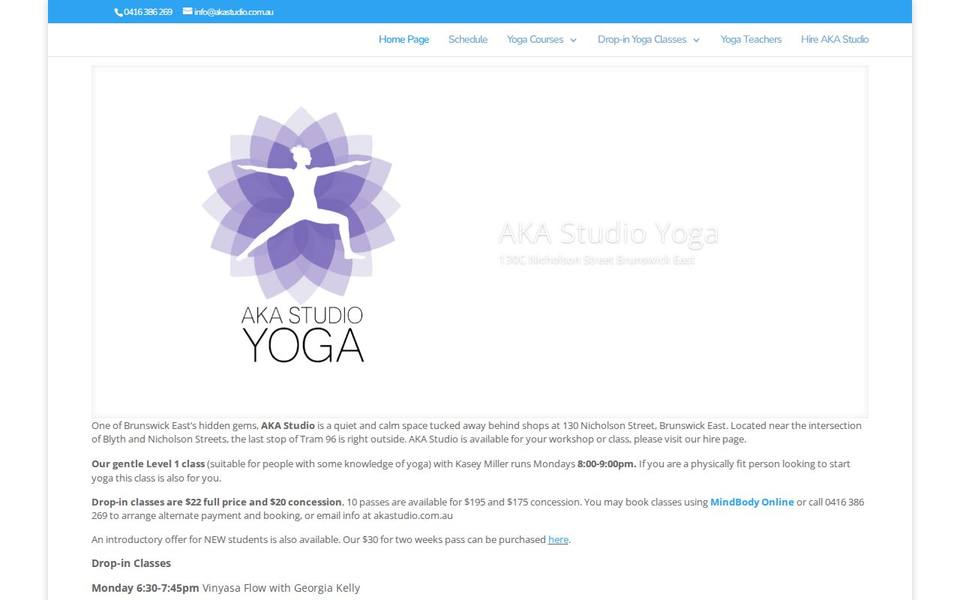 AKA Studio Yoga website