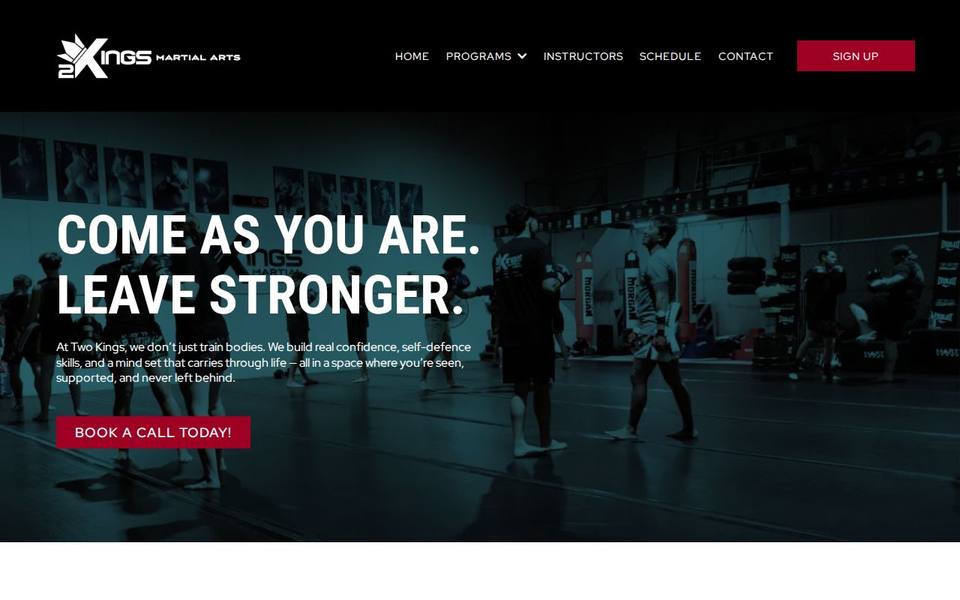 Two Kings Martial Arts website
