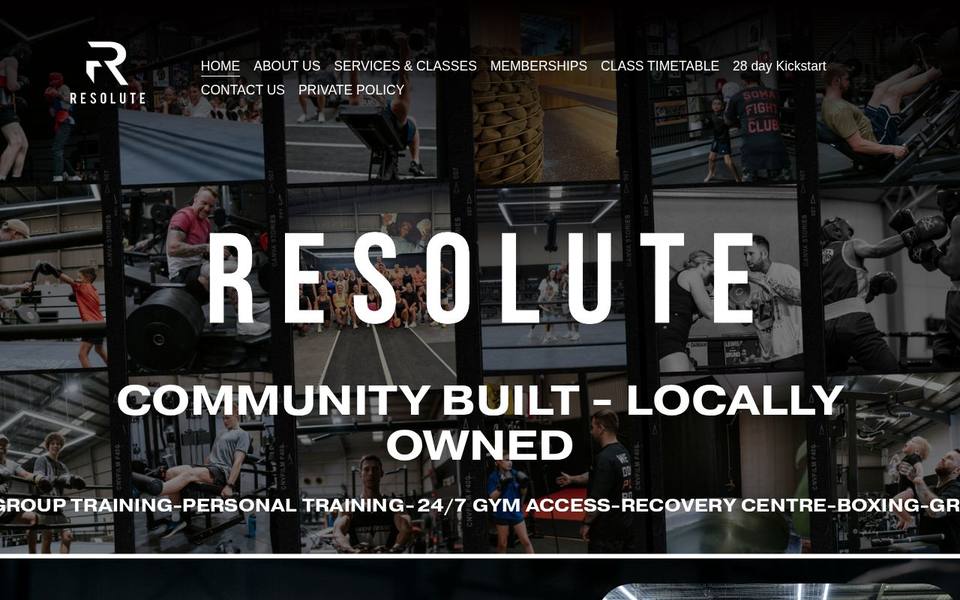 Resolute Gym 24/7 website