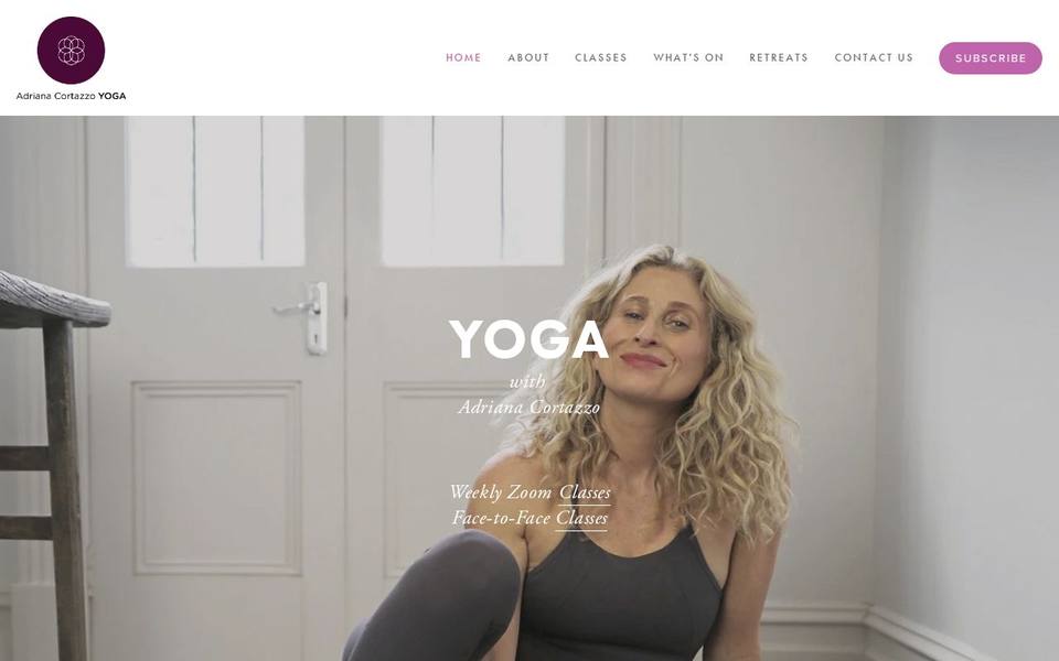 Adriana Cortazzo Yoga website