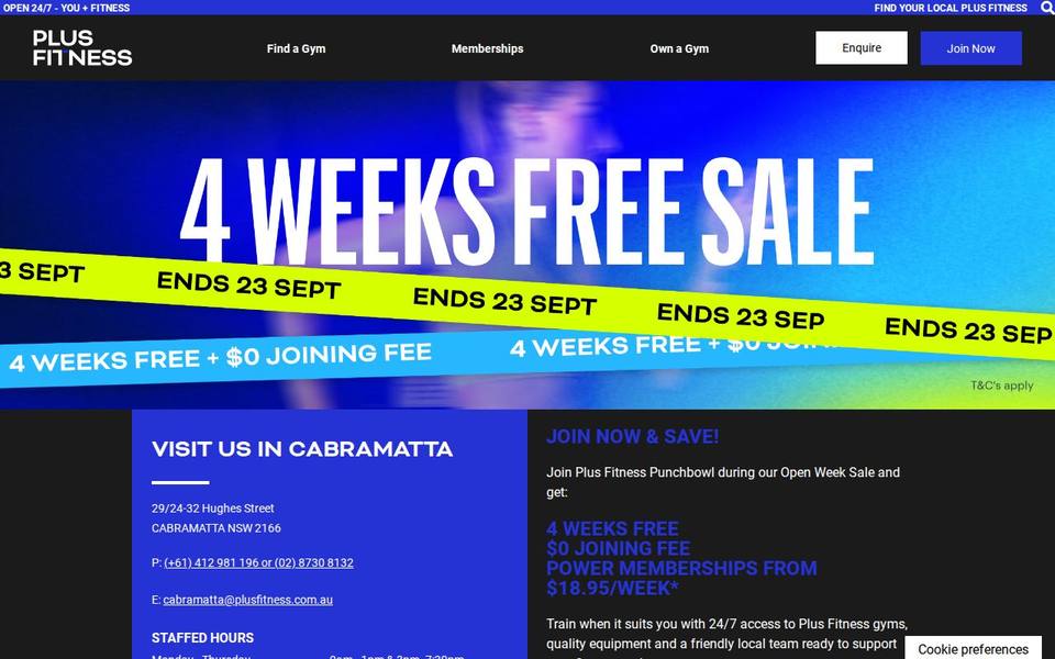 Plus Fitness Cabramatta website
