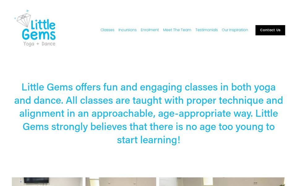 Little Gems Yoga and Dance website